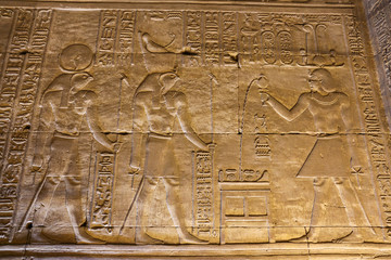 Scene from Edfu Temple in Edfu, Egypt