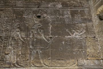 Scene from Edfu Temple in Edfu, Egypt