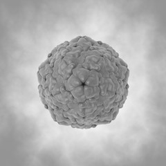 Hepatitis A virus model on grey background. Medical background. 3d illustration
