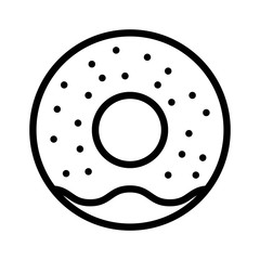 Donut vector, Chirstmas menu line style icon, editable outline