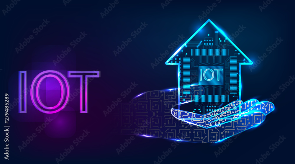 Poster the concept of internet-connected objects capable of collecting data and exchanging data coming from