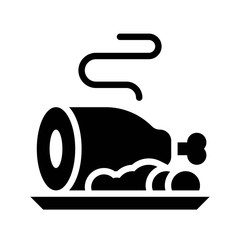 Meat vector, Chirstmas menu solid style icon