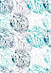 seamless pattern of leaf prints