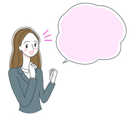 ガッツポーズをするビジネスウーマン