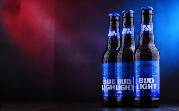 Bottles of Bud Light beer