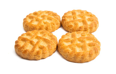 round butter cookies isolated