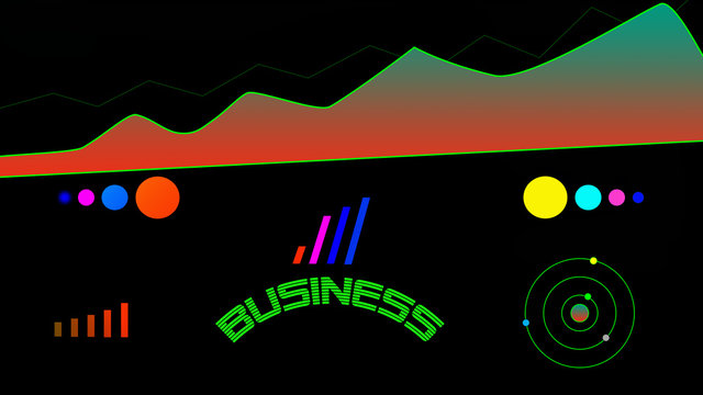 Sfondo desktop per il business con base nera e istogrammi colorati