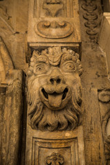 Fototapeta na wymiar medieval monster detail in a church