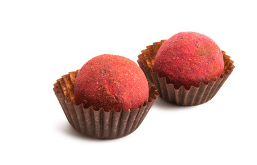 chocolate truffles isolated