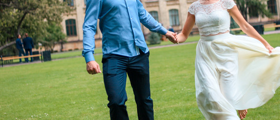 Fototapeta premium wedding bride and groom close-up