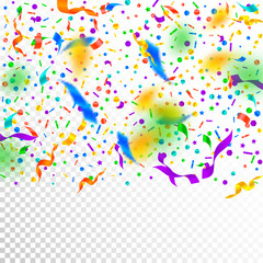 Streamers and confetti. Festive tinsel and foil ri