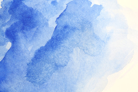 Abstract blue watercolor on white background. © LeitnerR