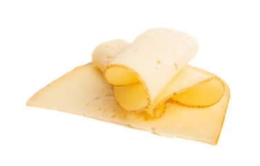 sliced cheese isolated
