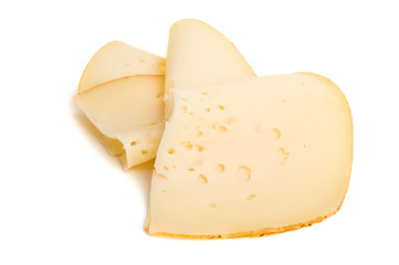 sliced cheese isolated