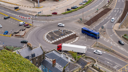 Kreisverkehr in England Linksverkehr