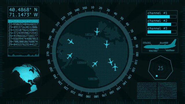 Abstract Radar with Targets Air Planes in Action