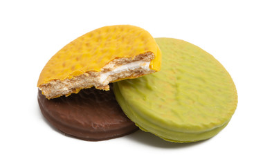 iced sandwich cookie isolated