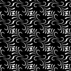 Abstract twig seamless pattern. Fashion graphic on black background design. Modern stylish abstract texture. Monochrome template for prints, textiles, wrapping, wallpaper, etc. Vector illustration.