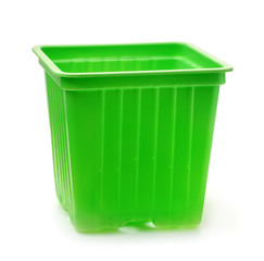 Green plastic seedlings nursery pots