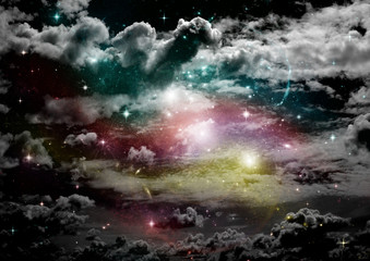 galaxy in a free space. 3D rendering