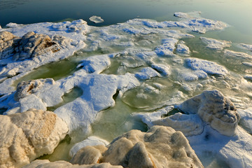 ice and snow by the sea