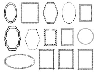 14 black geometric elements frames set