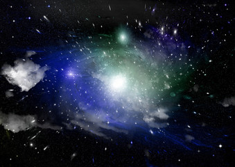 galaxy in a free space. 3D rendering