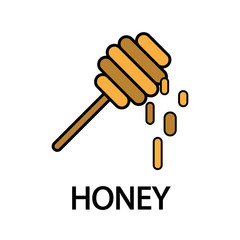 Spoon for honey, vector art illustration.
