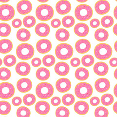 Seamless pattern with colorful donuts.