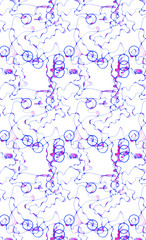 seamless pattern with tangled lines and circles