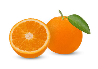 Fototapeta na wymiar slice orange fruit isolated on white background