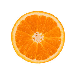 slice orange fruit isolated on white background