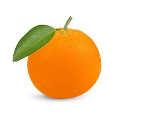 slice orange fruit isolated on white background