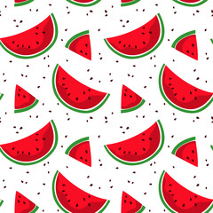 Seamless pattern with colorful watermelon.