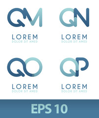 Q alphabet logo concept for company or corporations industry, print various online and offline, promotion advertising and marketing. can be for landing page, template, web, mobile app, poster, website