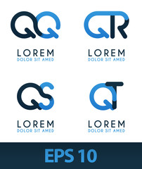 Q alphabet logo concept for company or corporations industry, print various online and offline, promotion advertising and marketing. can be for landing page, template, web, mobile app, poster, website