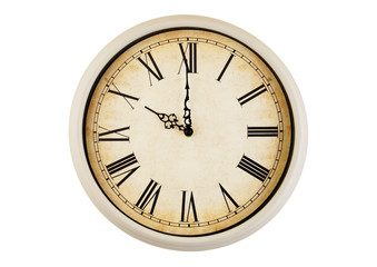 vintage clock isolated on white background 