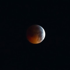 Lunar Eclipse creating a red hue or blood moon