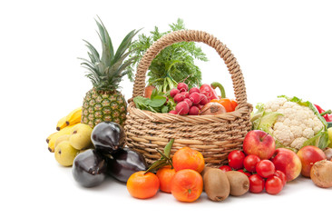 Bunte Mischung verschiedener Obstsorten