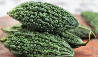 Close-up of bitter gourd-vegetable