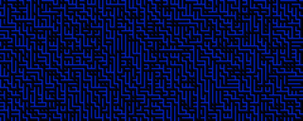 3d illustration deep blue maze background