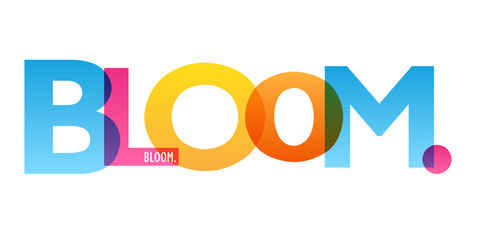BLOOM colorful vector typography banner