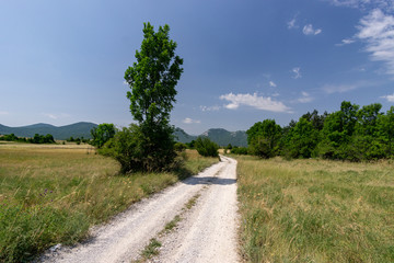 Fototapeta na wymiar A way in a valley in the mountains in Croatia