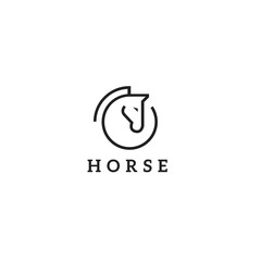 Vector linear icons and logo design elements - horse vector