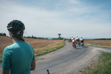 Roadside, watching the Czech Cycling Tour 