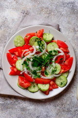 Salad with cucumber and tomato