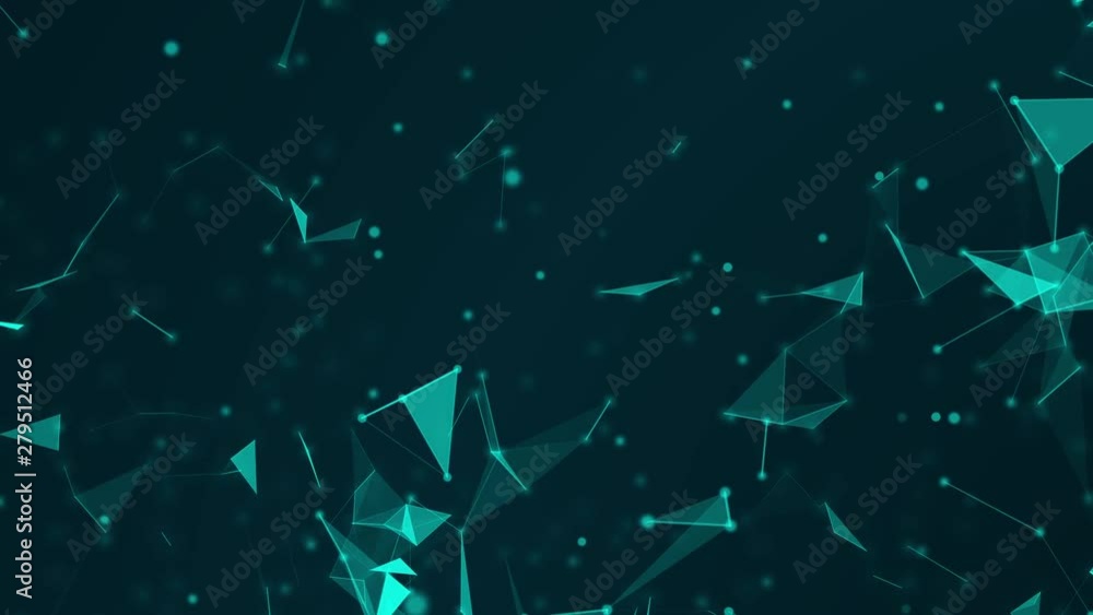Aufkleber Abstract Technology network connects and atoms science concept background futuristic motion graphic background