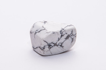 Black and white howlite gemstone with beautiful texture isolated