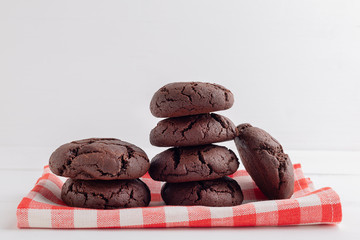 Homemade chocolate cookies fresh from the oven