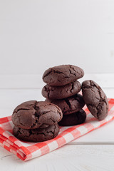 Homemade chocolate cookies fresh from the oven